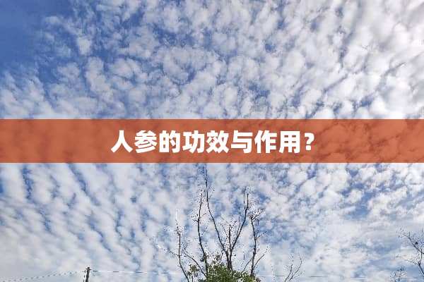 人参的功效与作用？