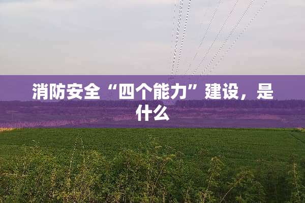 消防安全“四个能力”建设，是什么