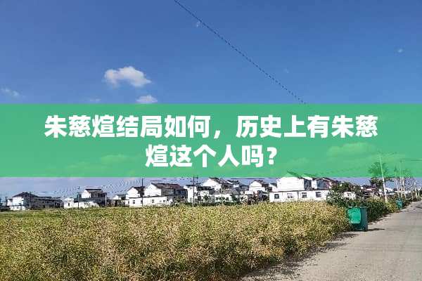 朱慈煊结局如何，历史上有朱慈煊这个人吗？
