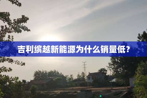 吉利缤越新能源为什么销量低？