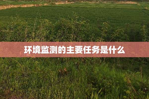环境监测的主要任务是什么