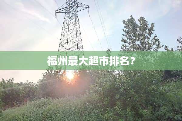 福州最大超市排名？