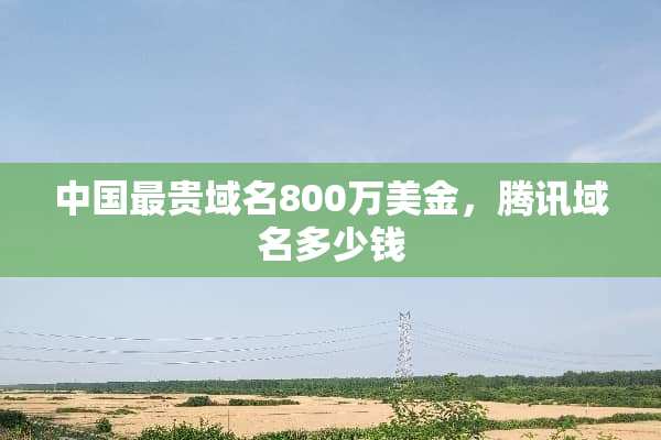 中国最贵域名800万美金，腾讯域名多少钱