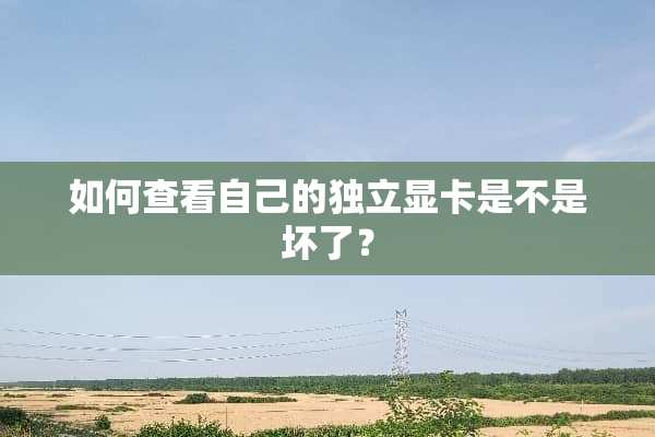 如何查看自己的**显卡是不是坏了？