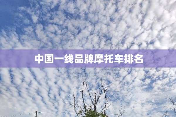 中国一线品牌摩托车排名