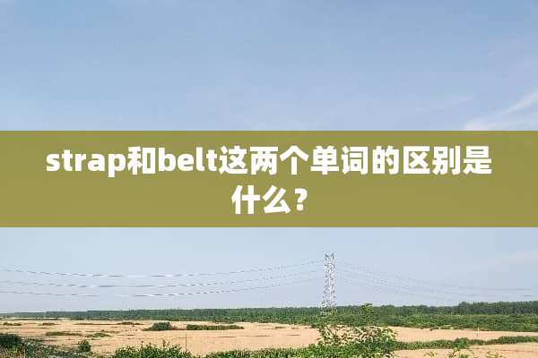 strap和belt这两个单词的区别是什么？