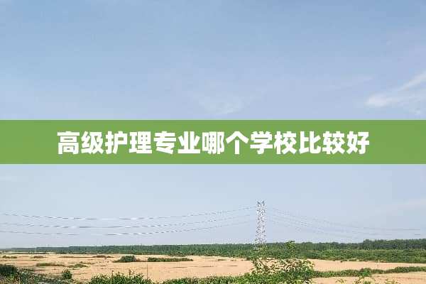 高级护理专业哪个学校比较好