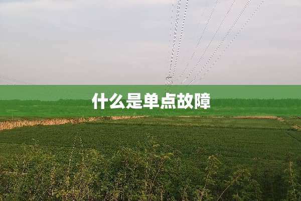 什么是单点故障