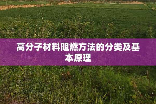 高分子材料阻燃方法的分类及基本原理