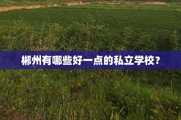 郴州有哪些好一点的私立学校？