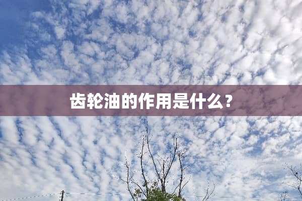 齿轮油的作用是什么？