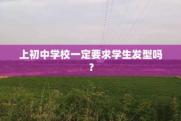 上初中学校一定要求学生发型吗？