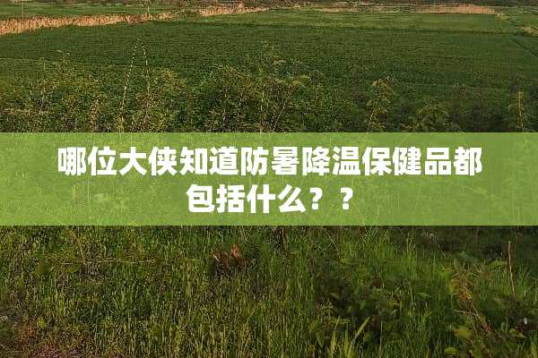 哪位大侠知道防暑降温保健品都包括什么？？