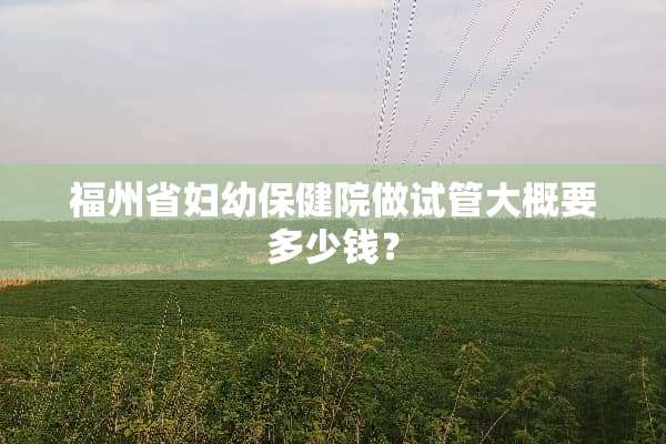 福州省妇幼保健院做试管大概要多少钱？