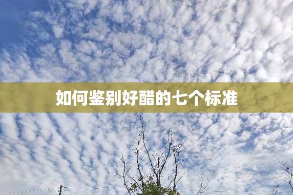 如何鉴别好醋的七个标准