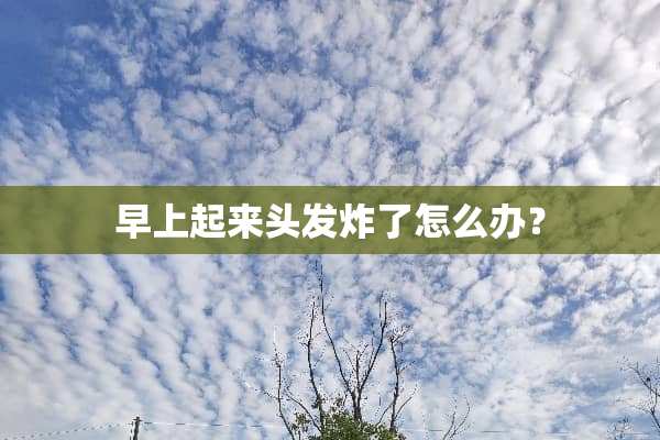 早上起来头发炸了怎么办？