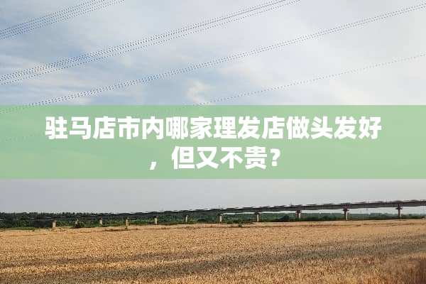 驻马店市内哪家理发店做头发好，但又不贵？