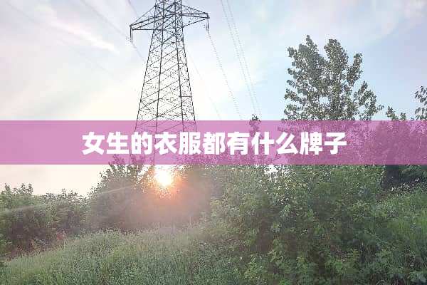 女生的衣服都有什么牌子