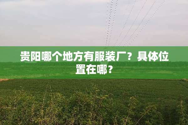 贵阳哪个地方有服装厂？具**置在哪？