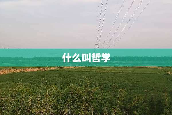 什么叫哲学
