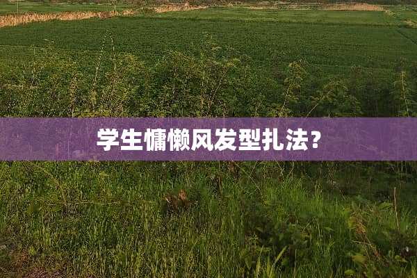 学生慵懒风发型扎法？