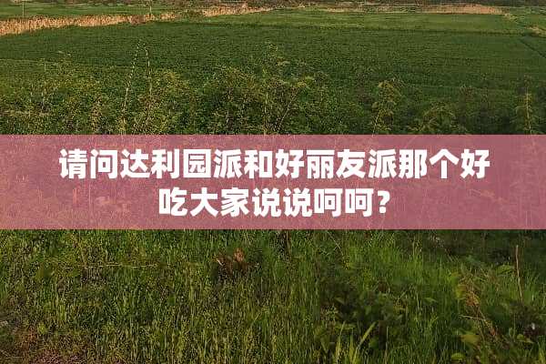 请问达利园派和好丽友派那个好吃大家说说呵呵？