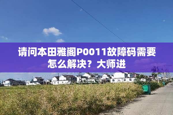请问本田雅阁P0011故障码需要怎么解决？大师进