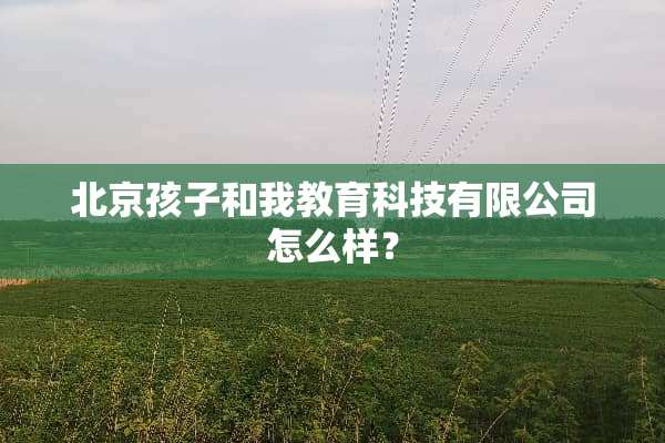北京孩子和我教育科技有限公司怎么样？