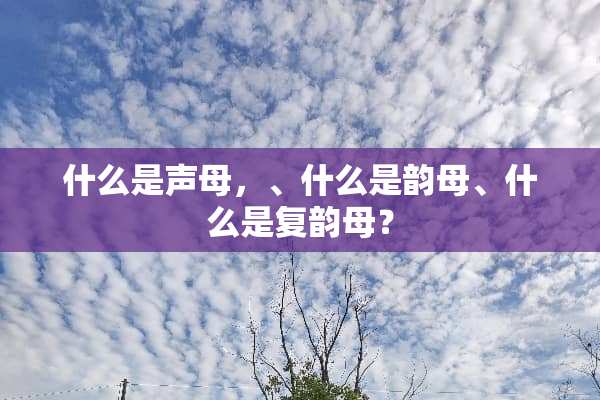 什么是声母，、什么是韵母、什么是复韵母？