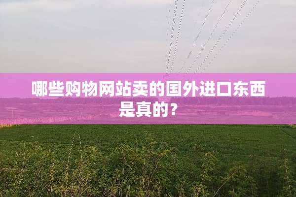 哪些购物网站卖的国外进口东西是真的？