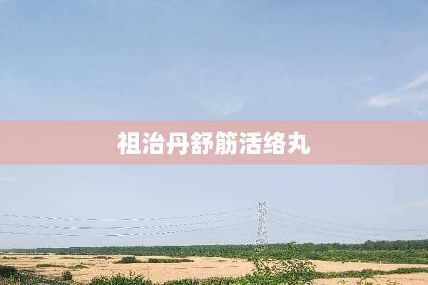 祖治丹舒筋活络丸