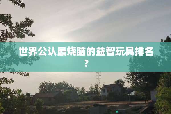 世界公认最烧脑的益智玩具排名？
