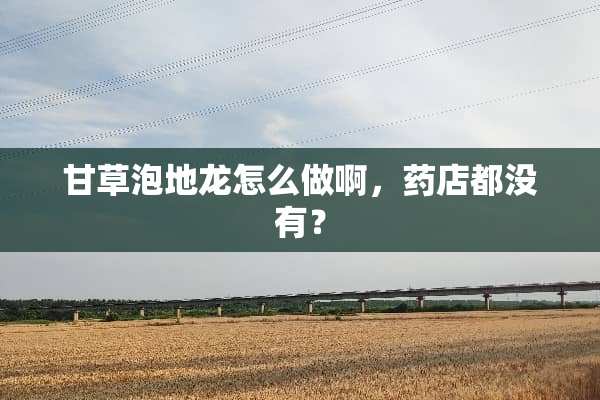 甘草泡地龙怎么做啊，药店都没有？