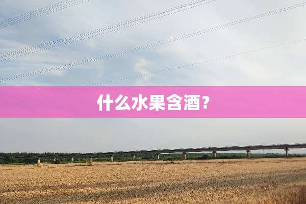 什么水果含酒？