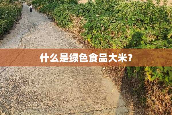 什么是绿色食品大米？