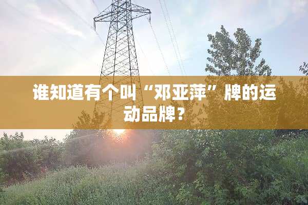 谁知道有个叫“邓亚萍”牌的运动品牌？