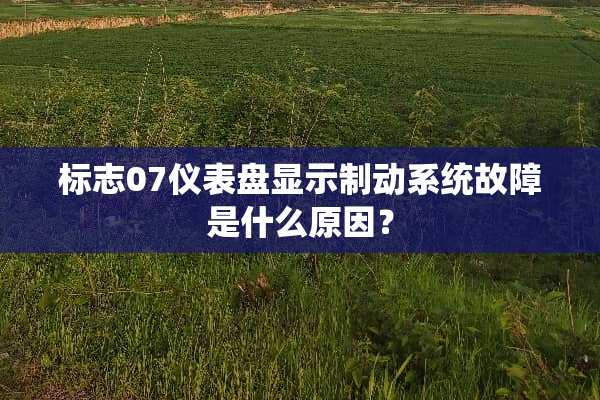 标志07仪表盘显示制动系统故障是什么原因？
