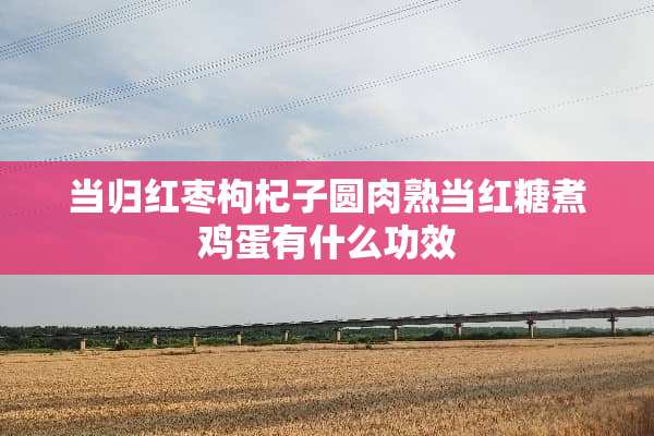 当归红枣枸杞子圆肉熟当红糖煮鸡蛋有什么功效
