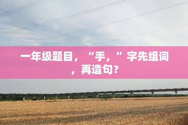 一年级题目，“手，”字先组词，再造句？