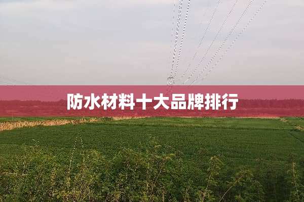 防水材料十大品牌排行