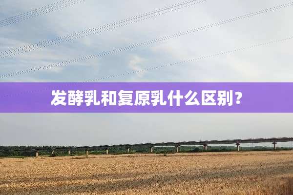 发酵*和复原*什么区别？