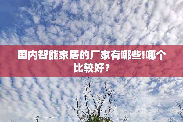 国内智能家居的厂家有哪些!哪个比较好？