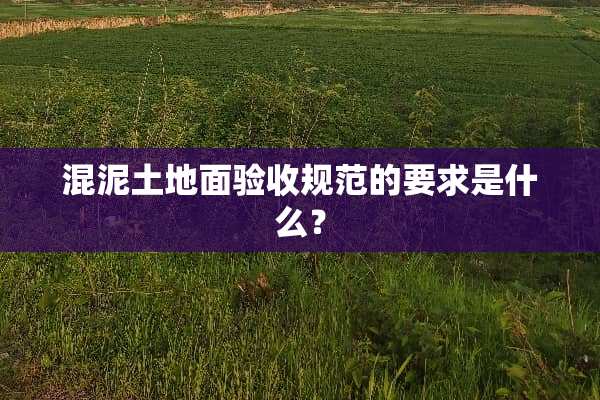 混泥土地面验收规范的要求是什么？