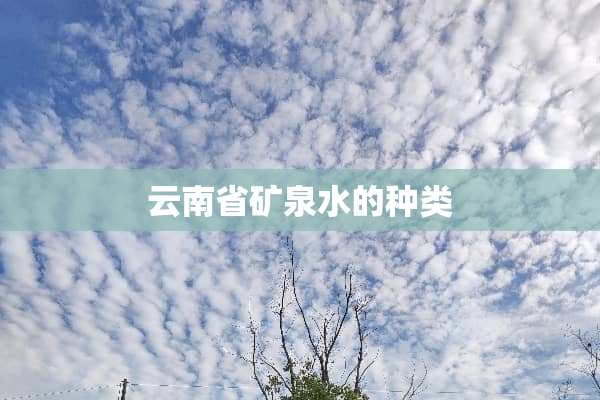 云南省矿泉水的种类