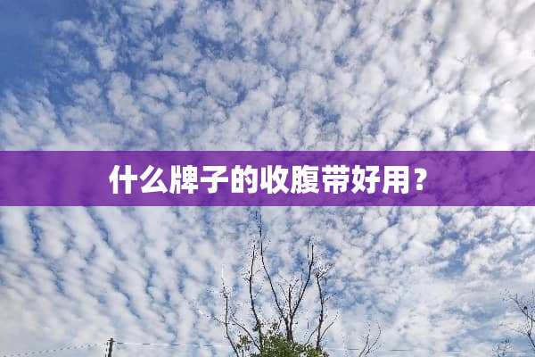 什么牌子的收腹带好用？