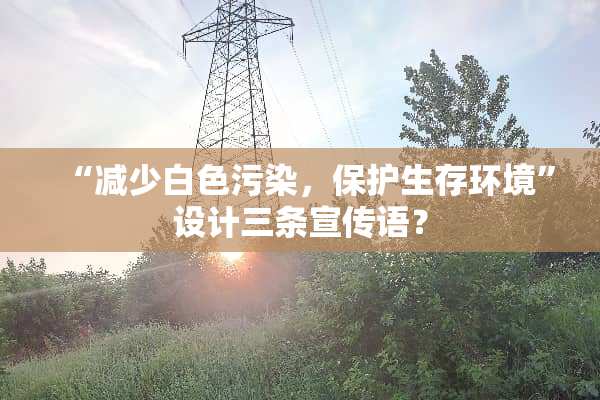 “减少白色污染，保护生存环境”设计三条宣传语？