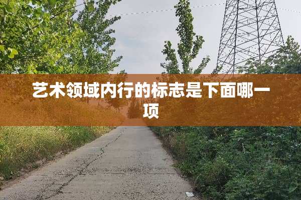 艺术领域内行的标志是下面哪一项