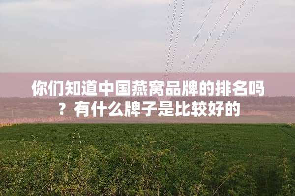 你们知道中国燕窝品牌的排名吗？有什么牌子是比较好的