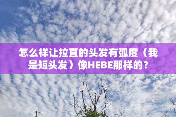 怎么样让拉直的头发有弧度（我是短头发）像HEBE那样的？