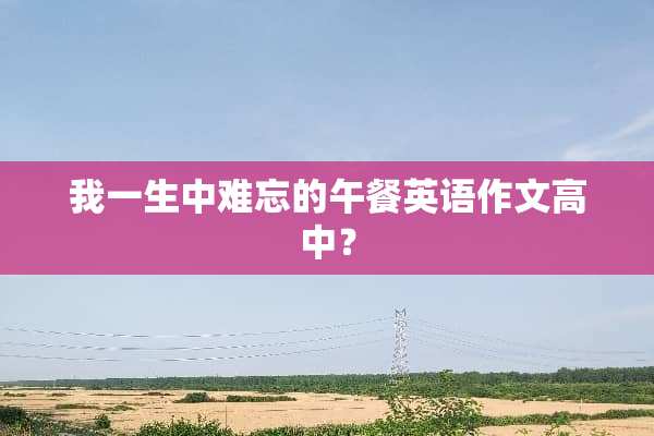 我一生中难忘的午餐英语作文高中？